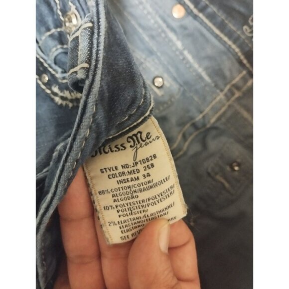 Miss Me Jeans Women's 30x34 Signature Boot Cut MP7736S Dark Wash Flap Pocket - Picture 6 of 6